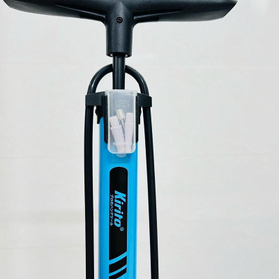 Bơm xe đạp, xe máy, ô tô thương hiệu Kirito nhật bản cao cấp mã 6038B - Bơm chân ngang KRT