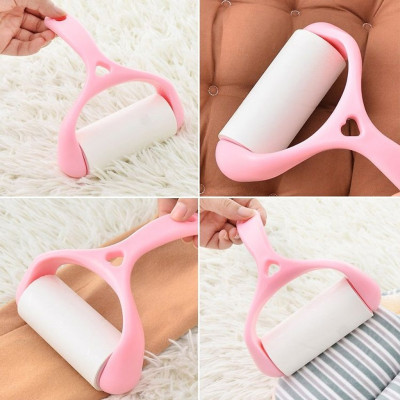 Cây Lăn Bụi Làm Sạch Quần Áo Ga Giường Sofa - Lông Động Vật Sợi Vải Đồ Da Siêu Dính Dễ Dàng Thay Lõi Lăn Bụi Kèm 2 Lõi Cây Lăn Size 10cm