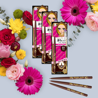 Bút Chì Sáp Kẻ Lông Mày Không Lem Trôi Lõi Siêu Mịn Màu Nâu Đen Kissme Heroine Make Quick Eyeliner