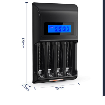 Bộ Sạc Màn Hình LCD tốc độ cao K98B Đen Tặng Tèm Hộp 4 PIN SẠC AA 3200mAh