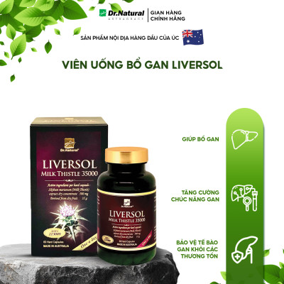Viên Uống Bổ Gan Dr Natural Liversol Milk Thistle 35000 60 Viên | Giúp Bổ Gan, Phục Hồi Tế Bào Gan, Tăng Cường Chức Năng Gan - Hàng Chính Hãng
