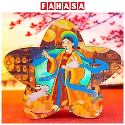 Lồng Đèn Trung Thu Gỗ Mộc Màu : Đèn Hằng Sao - Bách Mộc 11 (Có Kèm Pin)