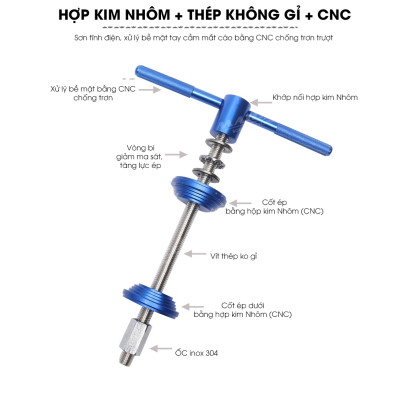 Dụng cụ tháo lắp bấm chén ép cổ xe đạp BB-2101, cho bát phốt, (Tool) ép cốt trục giữa trục đạp CNC  - Mai Lee