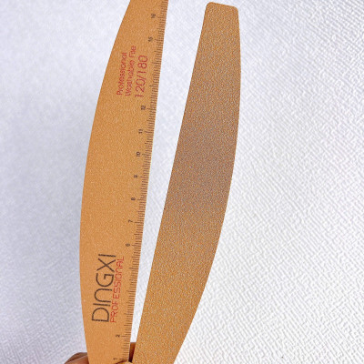 Dũa DINGXI Có Thước Đo Loại Dày Nhiều Form Vuông, Thẳng, Bầu, Kim Cương Màu Nâu Da Bò Cao Cấp Có Kẻ Vạch Làm Nail Chuyên Nghiệp