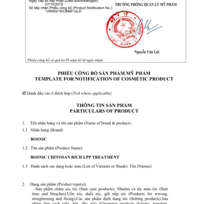 Hấp Dầu Chitosan BOSNIC 500ML