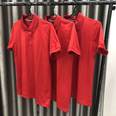 Áo Thun Có Cổ Cá Sấu 4 Chiều Màu Đỏ Tươi