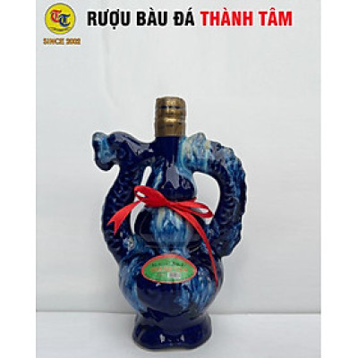 Đặc Sản Bình Định - Rượu Bàu Đá Thành Tâm Rồng Nhỏ Đậu xanh (Màu xanh bút bi) 350ml  - OCOP 3 Sao