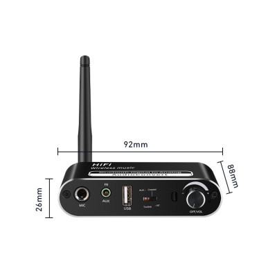 SOAIY Bộ Chuyển Đổi Âm Thanh DAC HIFI Bluetooth T02 (Hỗ Trợ Cổng Optical) - Hàng Nhập Khẩu