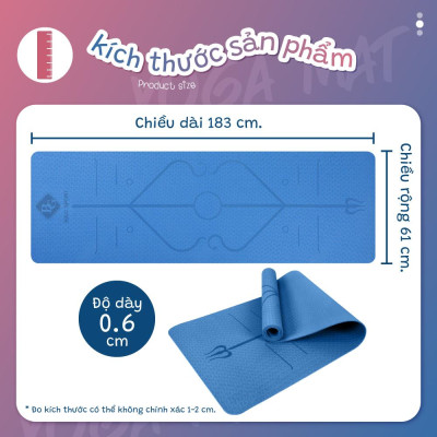 Thảm Tập Yoga Định Tuyến - 2 Lớp Dày 6mm Tặng Kèm Túi - Kích Thước 183x61cm