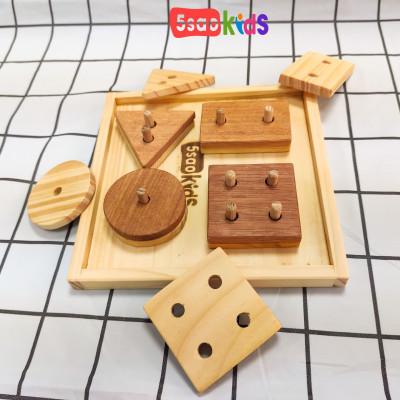 Đồ chơi gỗ tháp hình học - Xuất xứ tại Việt Nam