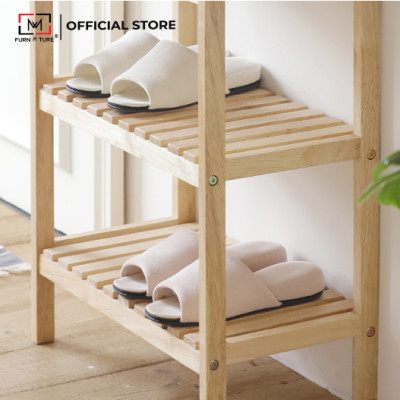 KỆ ĐỰNG GIÀY GỖ 3 TẦNG HÀN QUỐC MÀU GỖ TỰ NHIÊN - BENCH 3F NATURAL SIZE 500