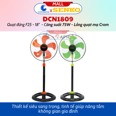 Quạt Đứng Công Nghiệp Senko DCN1809 - Lồng Quạt Mạ Crom - Hàng Chính Hãng - Bảo Hành 24 Tháng
