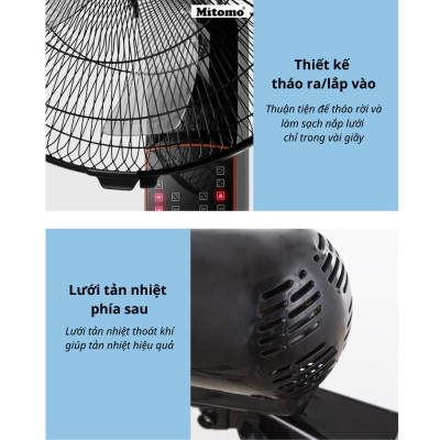 Quạt treo tường Mitomo FTT-60 hàng chính hãng, có điều khiển tử xa, động siêu xịn bảo hành 24 tháng