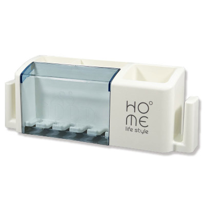 ( HÀNG CAO CẤP ) Giá cắm cài bàn chải, kem đánh răng có úp được 2 cốc ly dán tường không cần khoan đục lỗ