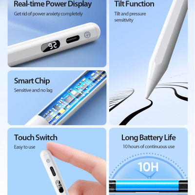 Bút cảm ứng cho iPad 2024, iPad Pro M4/ M2/ M1/ Air 4/5/6/ Ipad Mini 5/6/7/ Ipad Gen 7/8/9/10, Dux Ducis SP-06 Stylus_ Hàng Chính Hãng