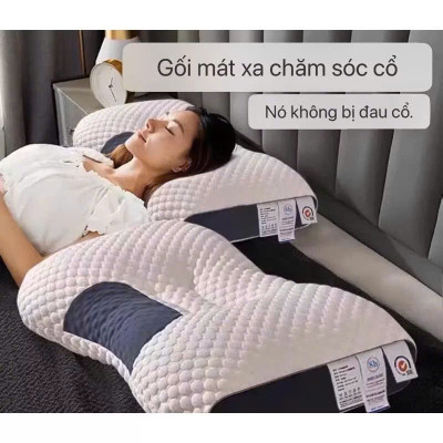 Gối spa chống đau mỏi vai gáy, gối công thái học chất liệu siêu mềm mại