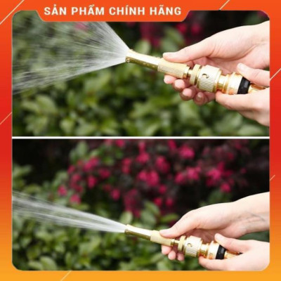 ️ Bộ dây vòi xịt nước rửa xe, tưới cây ,tăng áp 3 lần,loại 3m,5m 206587 cút sập,nối nhựa vàng+ móc khoá