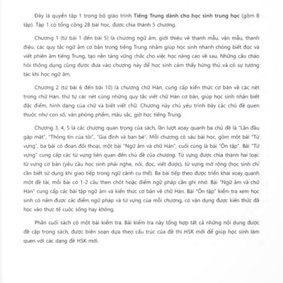 Sách - Tiếng Trung Dành Cho Học Sinh Trung Học - Tập 1