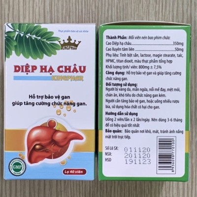 Diệp hạ châu  Kingphar -Hộp 40 viên-  Giải Độc Gan, Thanh Lọc Cơ Thể
