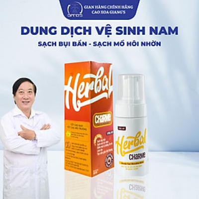 HERBAL CHARME (UTRAL HOT) Dung Dịch Vệ Sinh Nam Giới Khử Mùi Tạo Bọt Hương Thơm Nam Tính Giúp Làm Sạch Sâu Chai 100ml