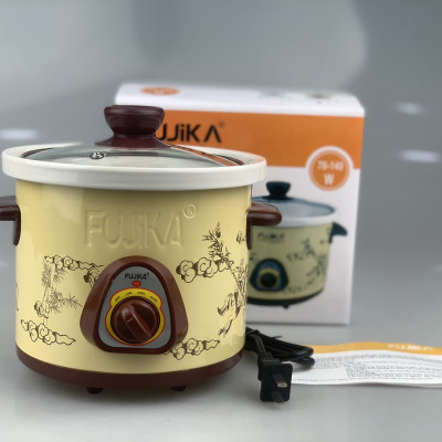Nồi nấu chậm, nồi kho cá nấu cháo Fujika 1.5L/2.5L(chọn phân loại), công suất 140W-240W, màu ngẫu nhiên-hàng chính hãng