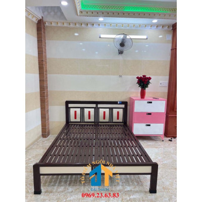Giường sắt kiểu gỗ ĐẠI THÀNH nhiều kích thước 1mx2m đến 1m8x2m