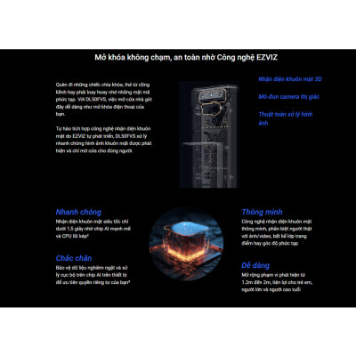 Khóa cửa thông minh nhận diện khuôn mặt EZVIZ DL50FVS - Hàng chính hãng
