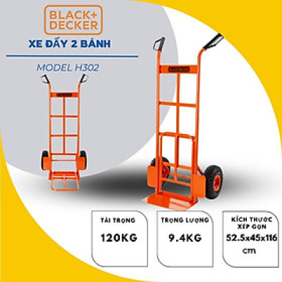 Xe đẩy hàng 2 bánh cao cấp BLACKANDDECKER (BLACK+DECKER) H302 tải trọng 120kg