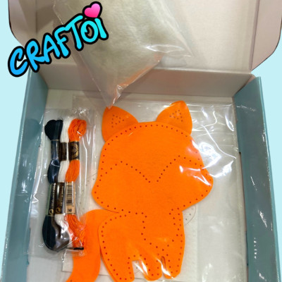 KIM NHỰA Bộ Thủ Công Trẻ Tự Làm Thú Bông 5+ FOX FOXY Craftoi Felt Sewing toy prepunched holes plastic needle
