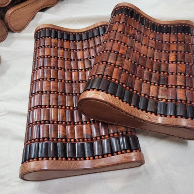 Gối Gỗ Trắc Miếng , Gối Công Thái Học - Kích Thước 36cmx24cmx8cm/4cm ( video , hình thật )