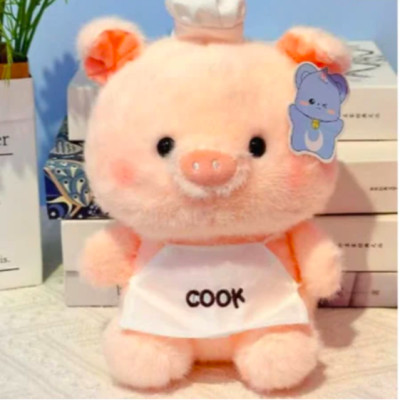 Thú nhồi bông heo bụng bự đắng yêu - Size 22cm - Quà tặng gấu bông heo đầu bếp có tạp dề êm mịn.
