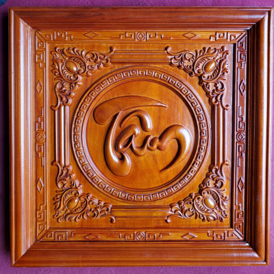 TRANH GỖ CHỮ TÂM TIẾNG VIỆT 