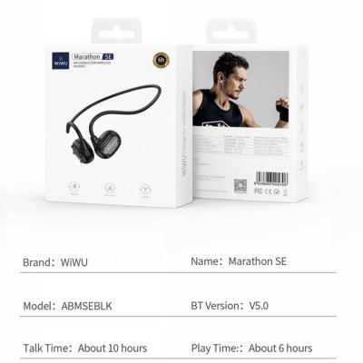 Tai Nghe Không Dây Thể Thao Wiwu Marathon SE Dành Cho Các Thiết Bị Có Bluetooth Chất Lượng Âm Thanh Cao, Uốn Cong 360 Độ - Hàng Chính Hãng