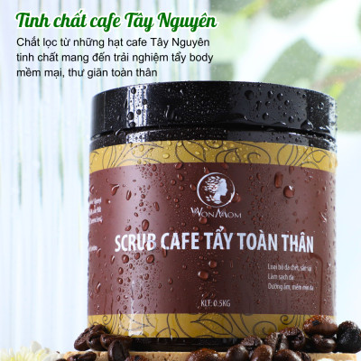 Bộ tắm và tẩy tế bào chết toàn thân Wonmom ( 1 Scrub café tẩy toàn thân + 1 Sữa tắm cho mẹ )