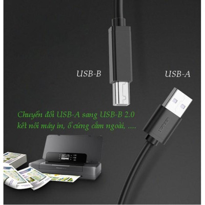 Cáp máy in USB 2.0 UGREEN US104 10845 - Hãng chính hãng