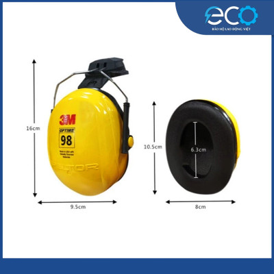 Chụp tai chống ồn 3M H9P3E gắn nón. Chụp tai chống ồn mang lại sự thoải mái khi sử dụng