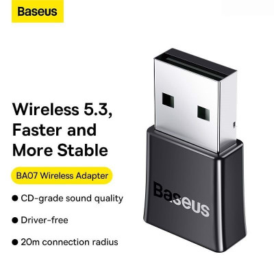 USB Bluetooth Tốc Độ Cao Baseus BA07 Bluetooth Receiver ZJBA010001- Hàng chính hãng