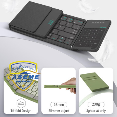 Bàn Phím Bluetooth Gập Gọn Nillkin Cube Chính Hãng – Tích Hợp Touchpad, Bọc Da Cao Cấp, Dành Cho Smartphone, iPad, Laptop - Hàng Chính Hãng