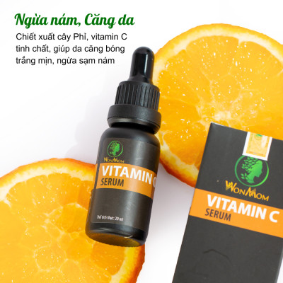 Bộ làm sạch và dưỡng trắng, đánh bay sạm nám da mặt Wonmom ( 1 sữa rửa mặt + 1 serum vitamin C )