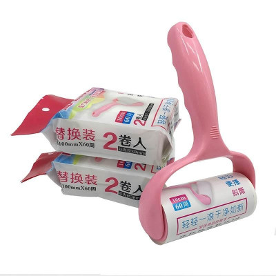 Con lăn bụi hồng có tay cầm làm sạch quần áo, ga giường ( Tặng kèm 2 Con lăn) Linh Chi Bedding