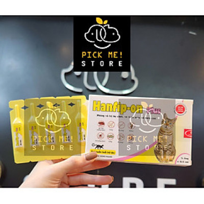 Hanfip-on Plus Nhỏ Gáy Diệt Ve Rận, Bọ Chét, Ghẻ cho Chó Mèo trên 8 tuần tuổi