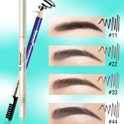 Chì vẽ mày sắc nét Aroma Eyebrow Pencil Hàn Quốc No.11 Balck tặng kèm móc khoá