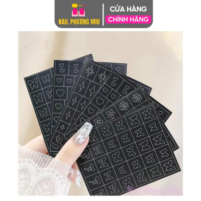 Sticker Kẻ Phen Nhãn Dán Móng, Vẽ Fen Móng Kẻ Bán Nguyệt Kiểu Pháp Dặm Ombre Siêu Mỏng Dẻo Vẽ Móng Nghệ Thuật Làm Nail Nữ