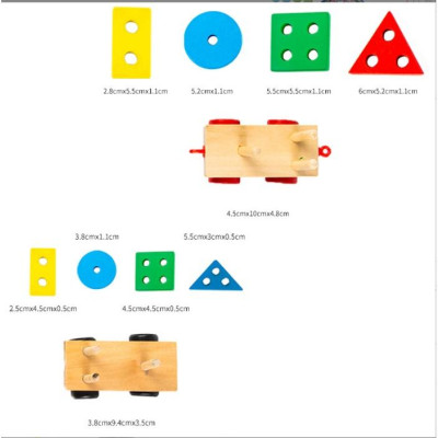 Đồ chơi đoàn tàu hỏa thả hình khối bằng gỗ nhiều màu sắc cho bé - Đồ chơi gỗ thông minh phát triển trí tuệ bé