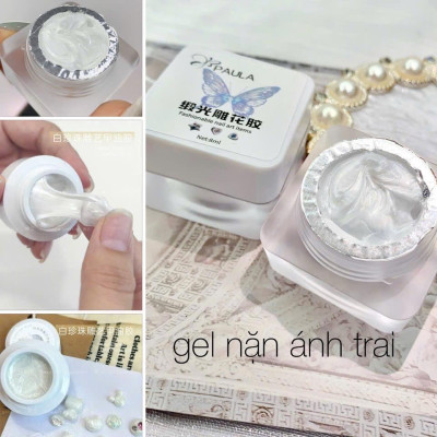 Gel Nặn Khô Trắng Ánh Ngọc Trai PAULA Hũ 8ml Mềm Dẻo Dễ Tạo Hình Trang Trí Móng Chuyên Làm Nail Nữ Women