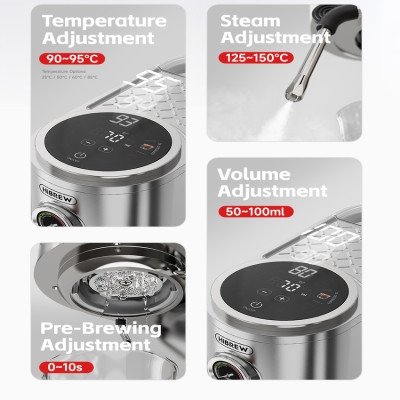 Máy pha cà phê Cappuccino, Ristretto, Espresso, Latte chuyên nghiệp thương hiệu Mỹ cao cấp HiBREW H13 - Hàng chính hãng (BH 12 THÁNG)