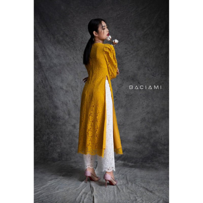 Baciami-Bộ Áo Dài Ren Tay Phồng