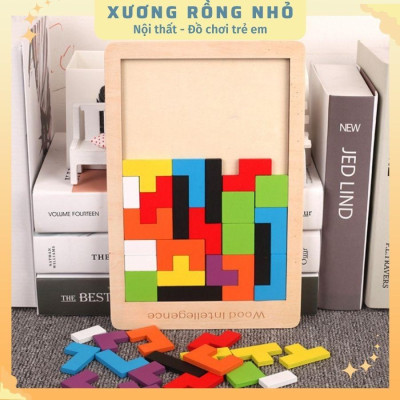 Đồ Chơi Xếp Hình Thông Minh, Đồ Chơi Xếp Gạch bằng gỗ 