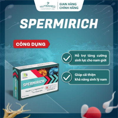 Viên uống Spermirich hỗ trợ tăng cường sinh lực và cải thiện khả năng sinh lý nam (30 viên) - Nutramed