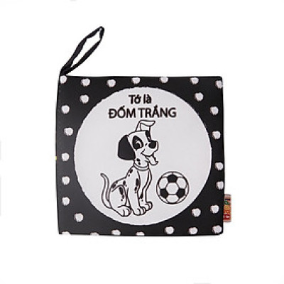 Sách vải Happi, TỚ LÀ ĐỐM TRẮNG kích thích phát triển đa giác quan cho trẻ từ sơ sinh, 8 trang, 12x12cm